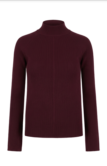 Long Sleeve Turtleneck Sweater - Dark Oxblood