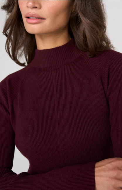 Long Sleeve Turtleneck Sweater - Dark Oxblood