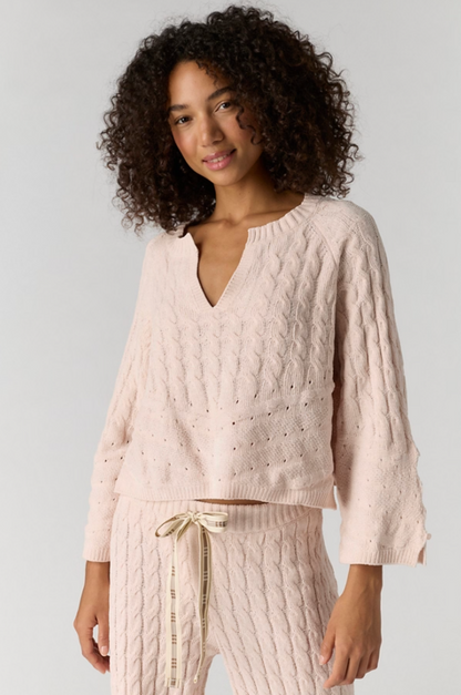 Free People Fireside Crush Pullover Top - Cream