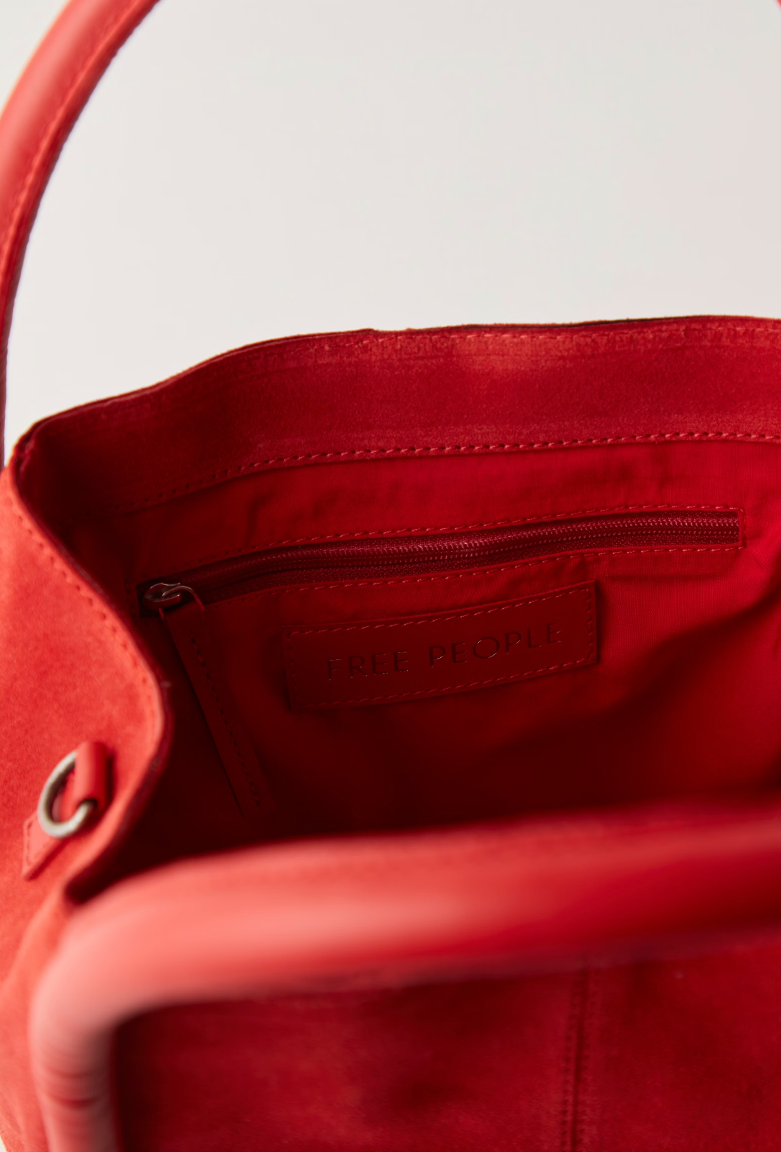 Free People Barlow Suede Bucket Bag - Goji