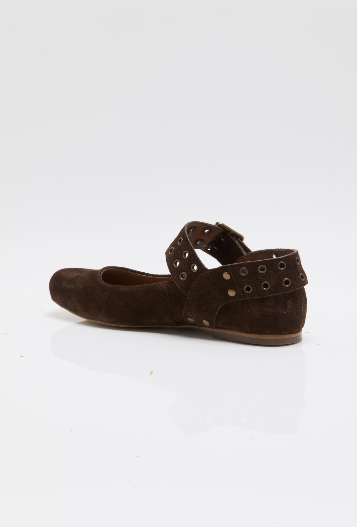 Free People Maggie Mary Jane Flat Shoe - Chocolate Suede