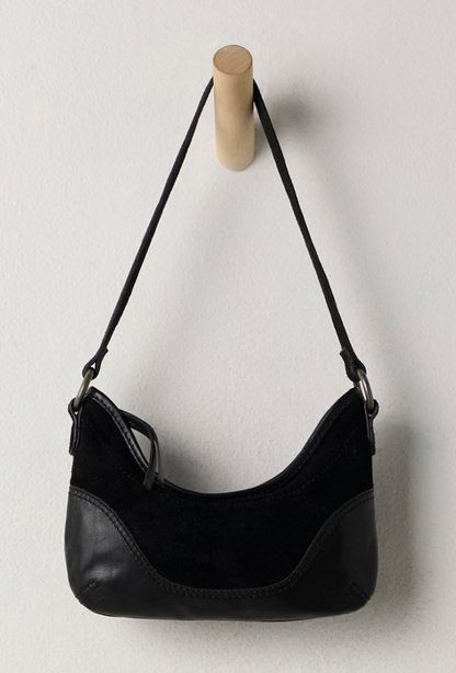 Free People Sindy Leather Shoulder Bag - Black