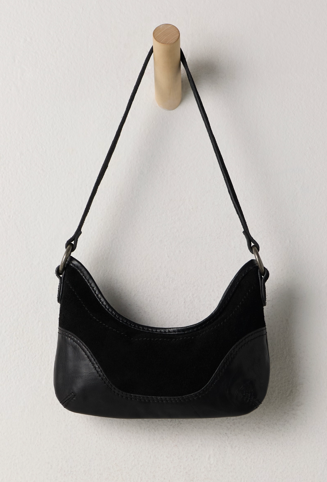 Free People Sindy Leather Shoulder Bag - Black
