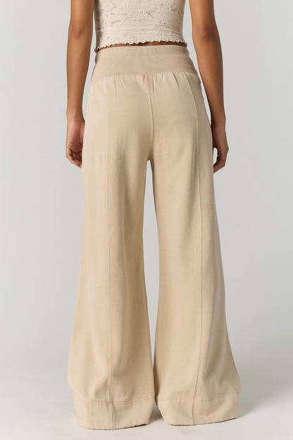 Free People Slow It Down Wide Leg Pant - Morning Oat