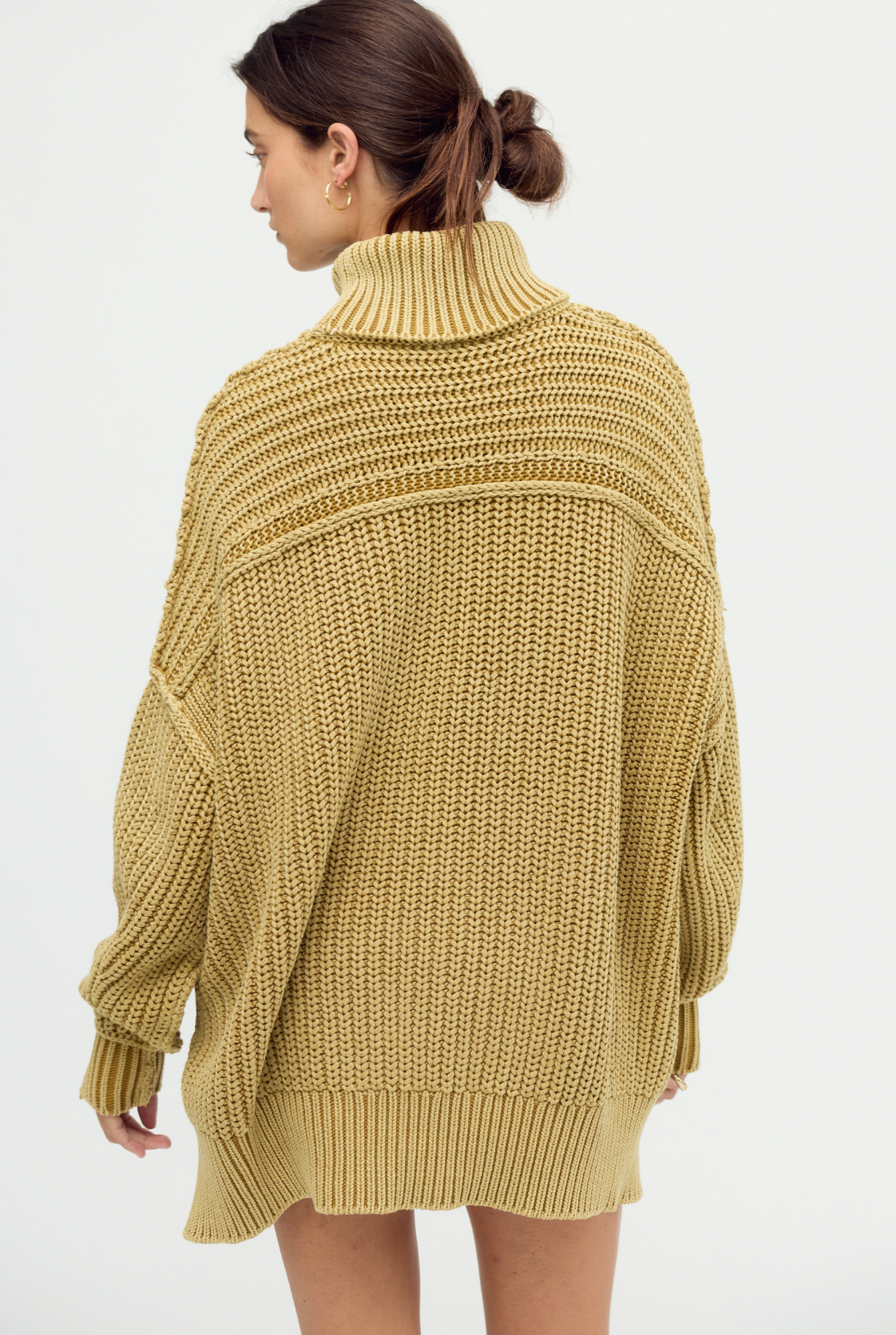 Free People Worn Thru Turtleneck Sweater - Golden Eagle