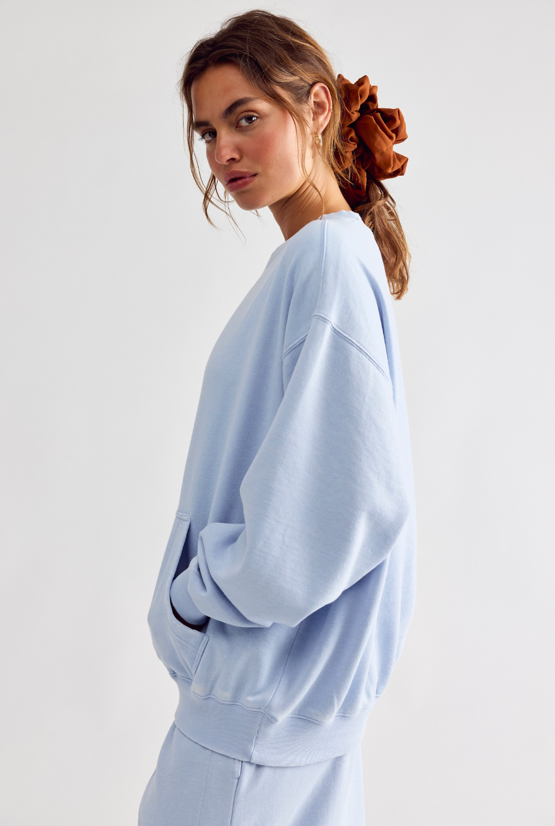 Free People Slow It Down Wide Leg Pant - Peri Ice