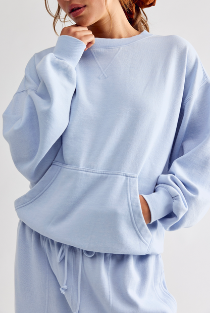 Free People Slow It Down Wide Leg Pant - Peri Ice