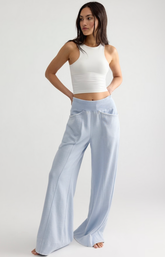 Free People Slow It Down Wide Leg Pant - Peri Ice
