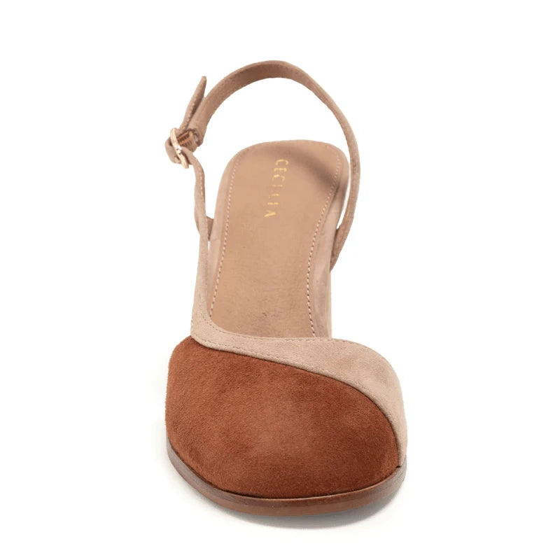 Sophia Slingback Heel - Cafe/Tea