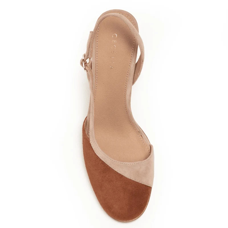 Sophia Slingback Heel - Cafe/Tea