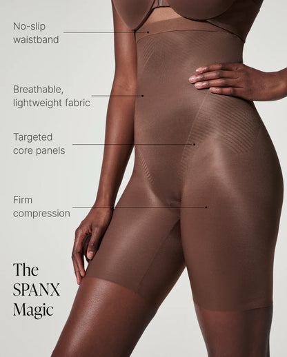Spanx Shape Invisible High-Waisted Mid-Thigh Short - Champagne Beige