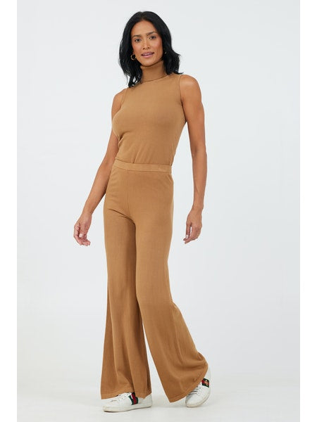 Tanisha Knit Palazzo Pants - Camel