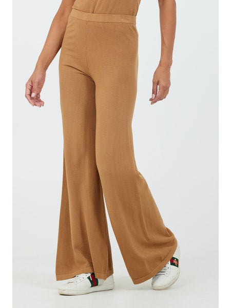 Tanisha Knit Palazzo Pants - Camel