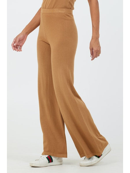 Tanisha Knit Palazzo Pants - Camel