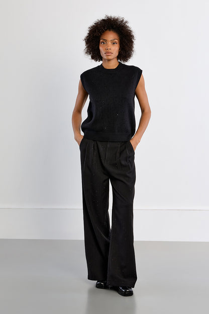 Starlight Sleeveless Sweater - Black