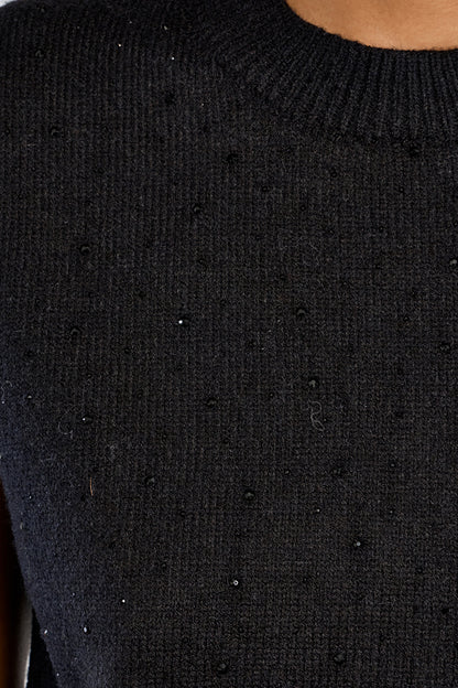 Starlight Sleeveless Sweater - Black
