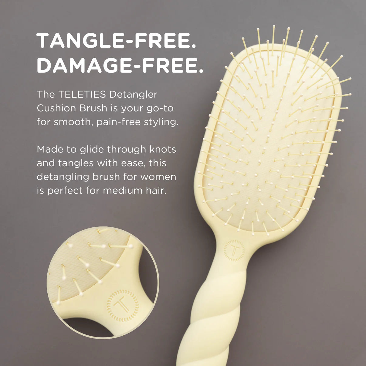 Detangler Hair Brush - Medium Hair - Tan