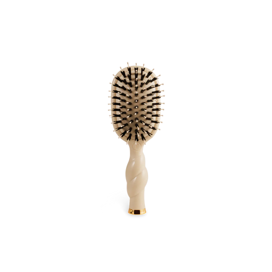 Mini Boar Bristle Hair Brush - Tan