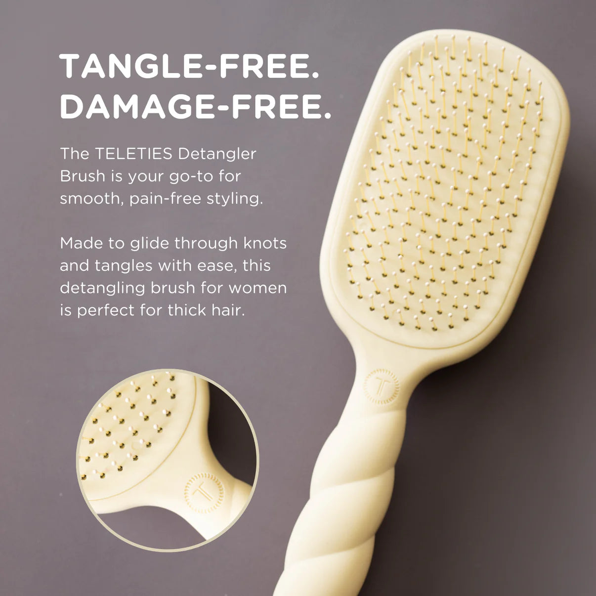 Detangler Hair Brush - Thick Hair - Tan