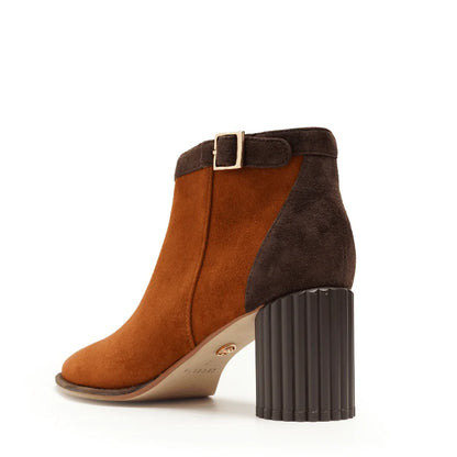Tulia Suede Bootie - Chocolate/Cognac