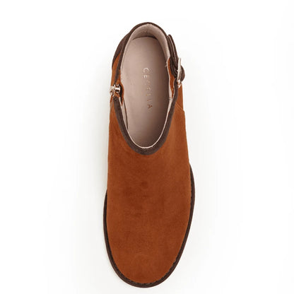 Tulia Suede Bootie - Chocolate/Cognac