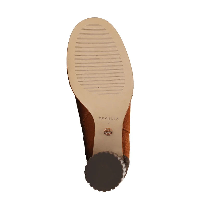Tulia Suede Bootie - Chocolate/Cognac