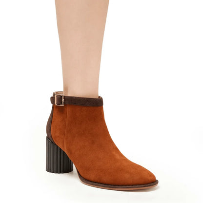 Tulia Suede Bootie - Chocolate/Cognac