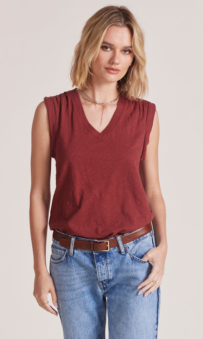 PLEATED MUSCLE TANK