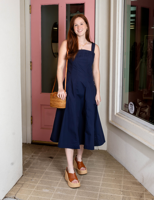 Alfreda Dress - Navy Blue