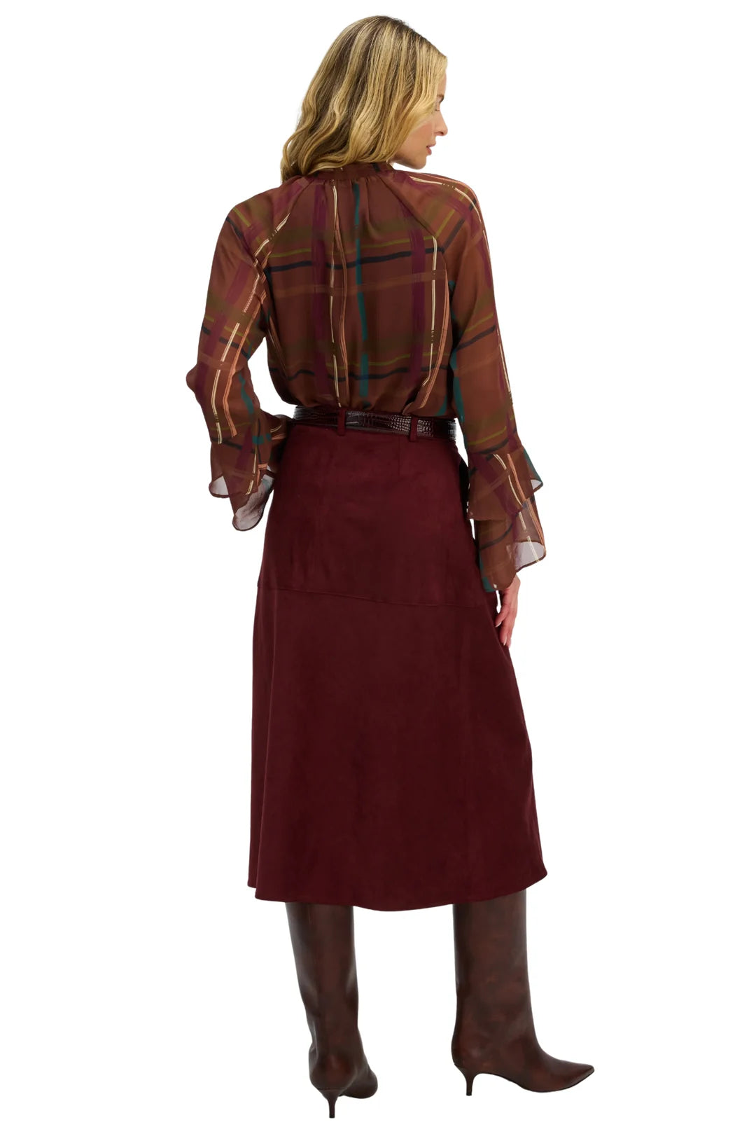 Valentine Blouse - Brown Plaid