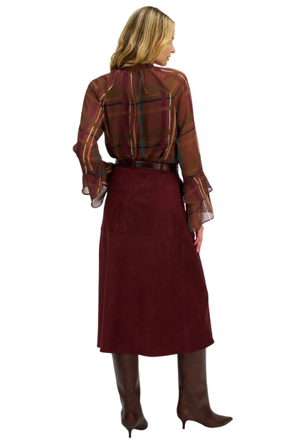 Valentine Blouse - Brown Plaid
