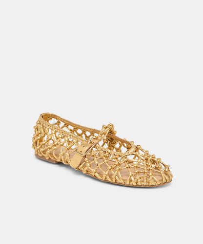GOLD WOVEN LEATHER