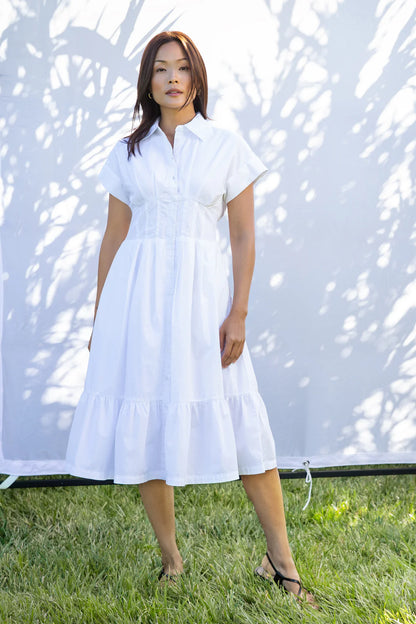 Emily Midi Dress - Optic White