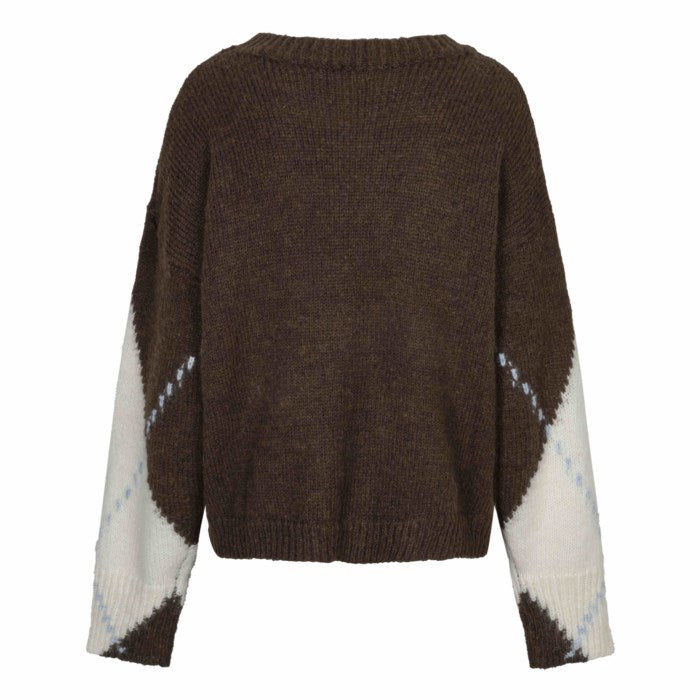 Big Argyle Sweater - Coffee