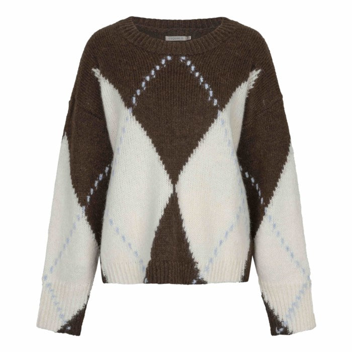 Big Argyle Sweater - Coffee