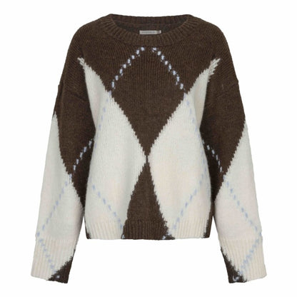 Big Argyle Sweater - Coffee