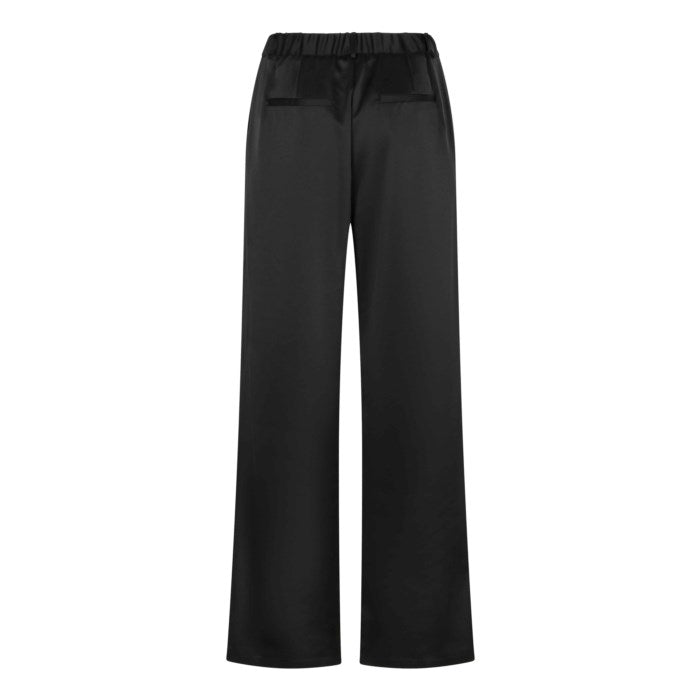 Satin Wide Leg Pant - Black