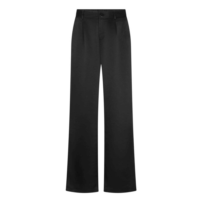 Satin Wide Leg Pant - Black