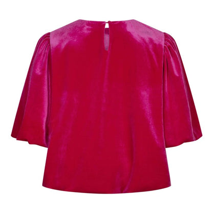 Balloon Velvet Top - Berry