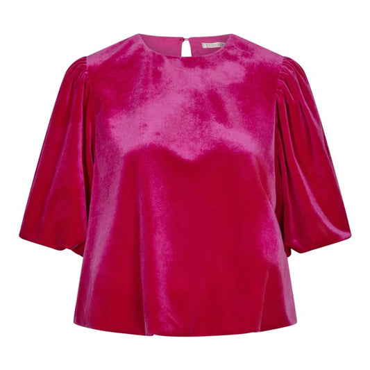 Balloon Velvet Top - Berry