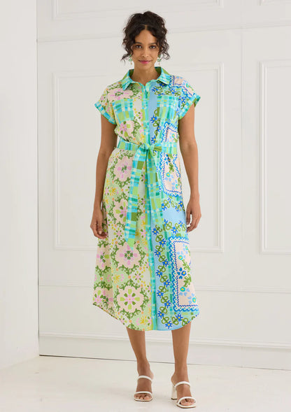 Willa Dress - Blue Floral Folk