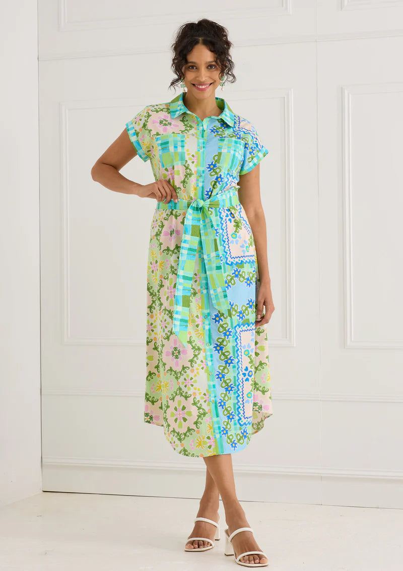 Willa Dress - Blue Floral Folk