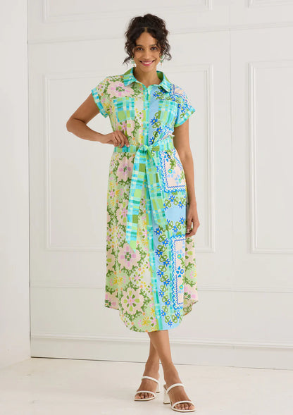 Willa Dress - Blue Floral Folk