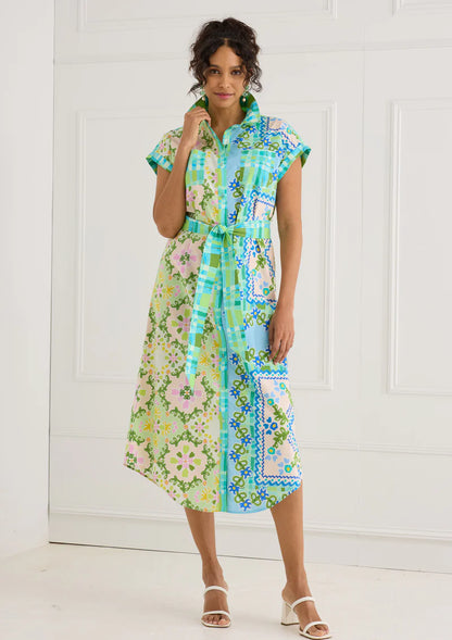 Willa Dress - Blue Floral Folk