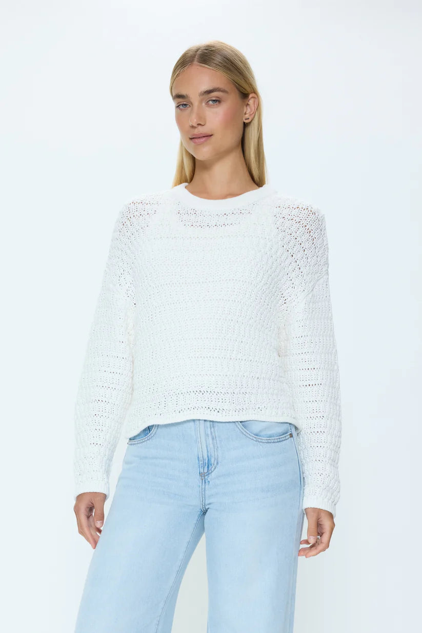 Katya Relaxed Crew Neck Sweater - Le Blanc