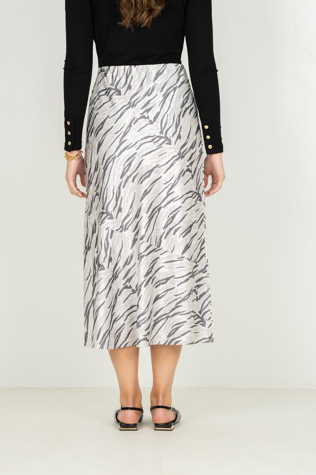 Bias Midi Skirt - Wild Marble