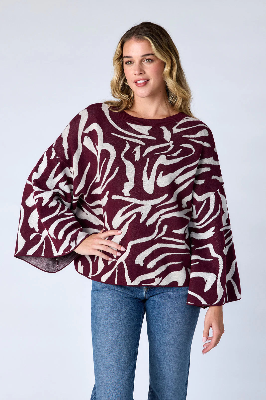 Esme Sweater Top - Zebra