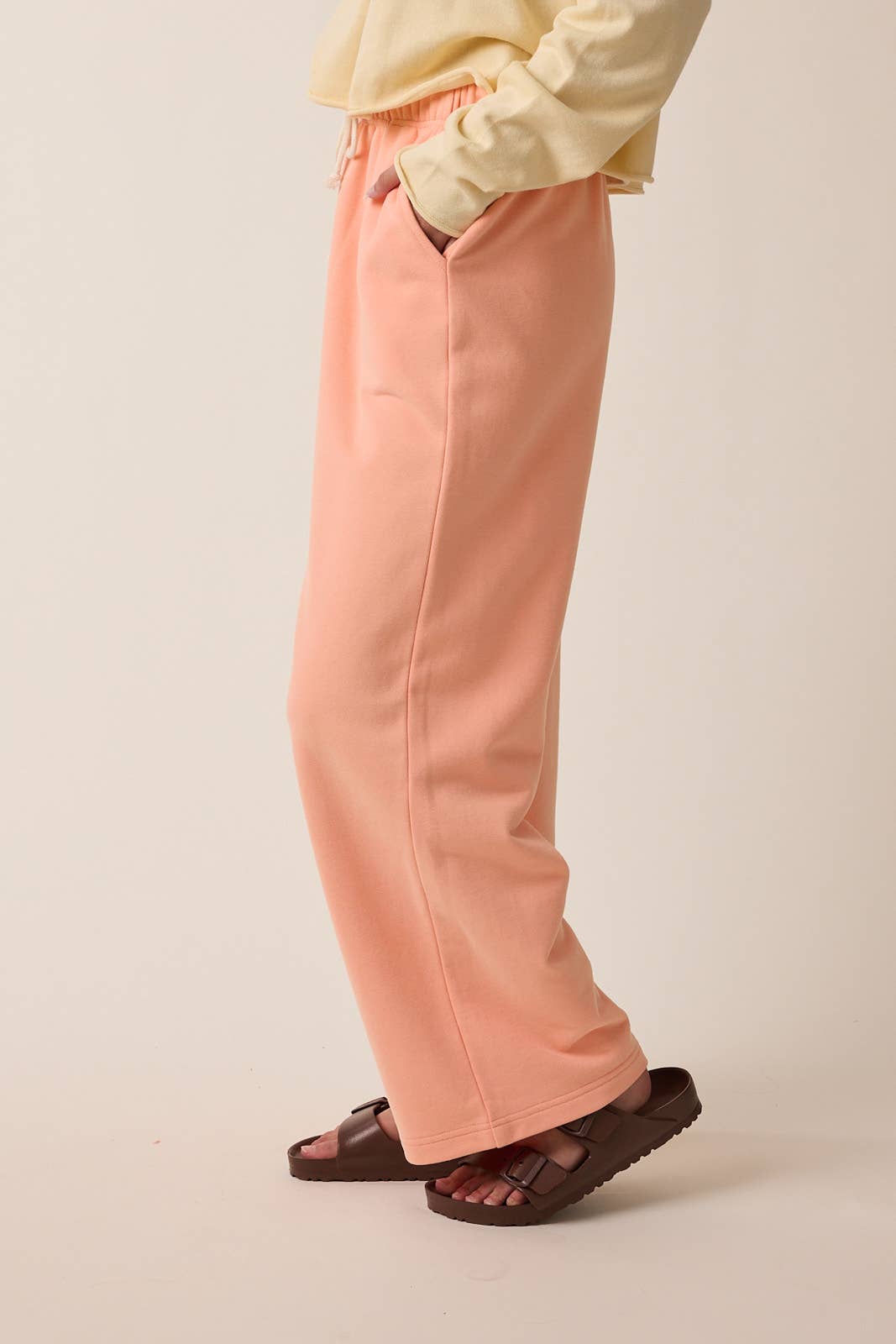 Knit Pants with Drawstring - Melon