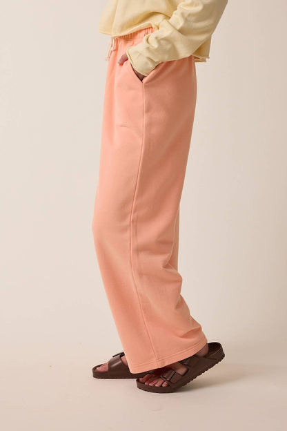 Knit Pants with Drawstring - Melon