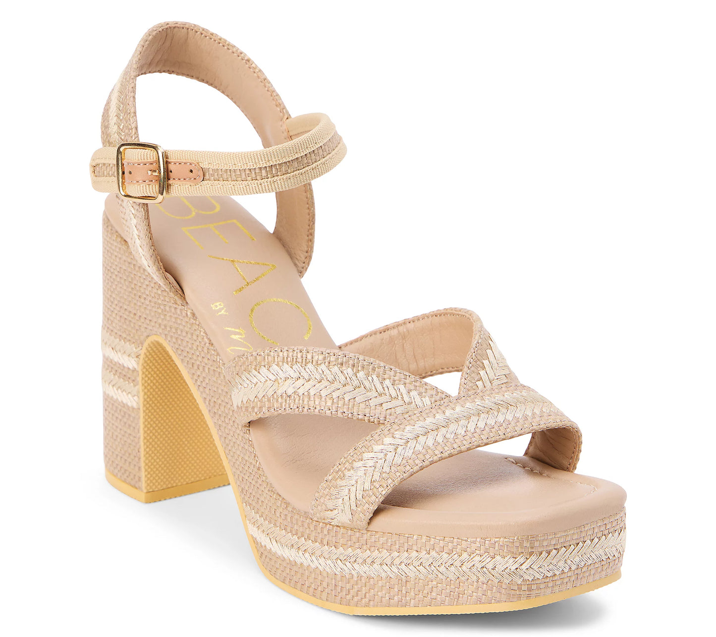 Adelaide Raffia Heeled Sandal - Taupe